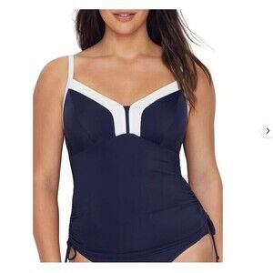 Panache Women Catarina Adjustable Side Underwire Tankini Midnight/White Size 36E
